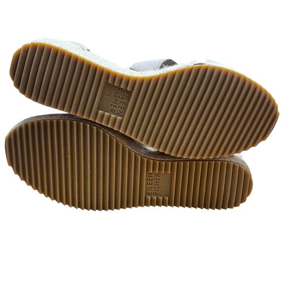 Eileen Fisher Wali Espadrille Sandal Taupe Strappy Wedge Leather Size 7 1/2 - Picture 8 of 8
